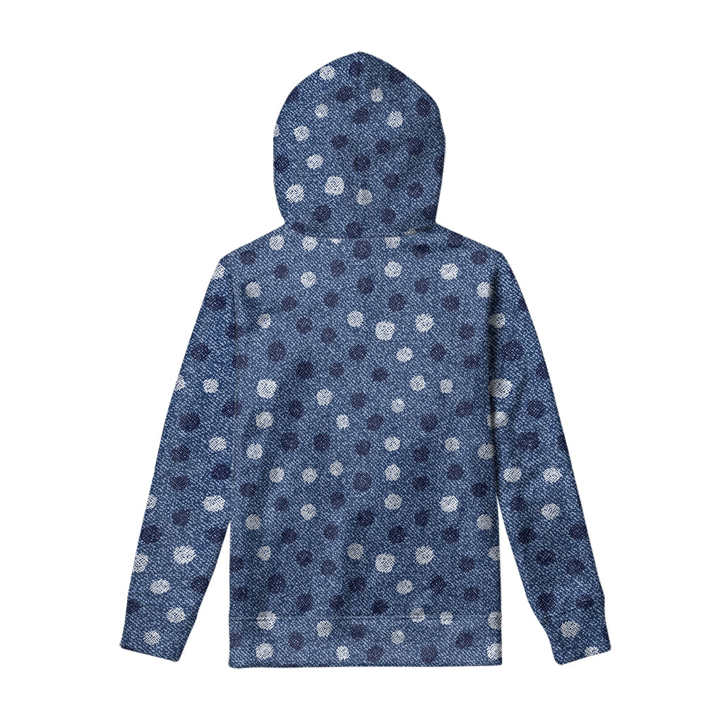 Cute Polka Dot Denim Jeans Pattern Print Pullover Hoodie