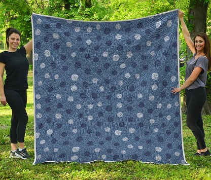 Cute Polka Dot Denim Jeans Pattern Print Quilt