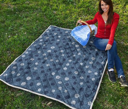 Cute Polka Dot Denim Jeans Pattern Print Quilt