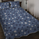 Cute Polka Dot Denim Jeans Pattern Print Quilt Bed Set