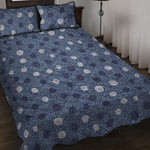 Cute Polka Dot Denim Jeans Pattern Print Quilt Bed Set