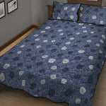 Cute Polka Dot Denim Jeans Pattern Print Quilt Bed Set