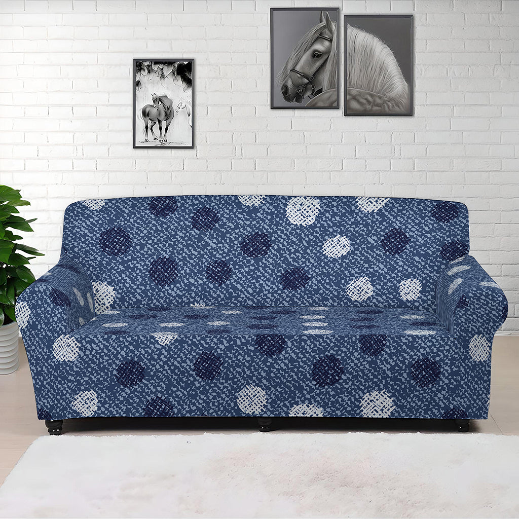 Cute Polka Dot Denim Jeans Pattern Print Sofa Cover