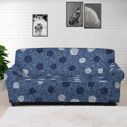 Cute Polka Dot Denim Jeans Pattern Print Sofa Cover