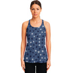 Cute Polka Dot Denim Jeans Pattern Print Women's Racerback Tank Top