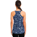 Cute Polka Dot Denim Jeans Pattern Print Women's Racerback Tank Top