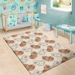 Cute Pomeranian Pattern Print Area Rug