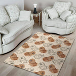 Cute Pomeranian Pattern Print Area Rug