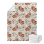Cute Pomeranian Pattern Print Blanket