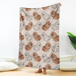 Cute Pomeranian Pattern Print Blanket