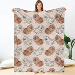 Cute Pomeranian Pattern Print Blanket