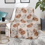 Cute Pomeranian Pattern Print Blanket