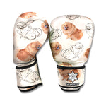 Cute Pomeranian Pattern Print Boxing Gloves