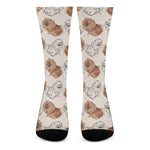 Cute Pomeranian Pattern Print Crew Socks