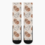 Cute Pomeranian Pattern Print Crew Socks