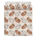 Cute Pomeranian Pattern Print Duvet Cover Bedding Set