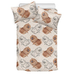 Cute Pomeranian Pattern Print Duvet Cover Bedding Set