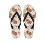 Cute Pomeranian Pattern Print Flip Flops