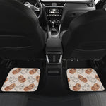 Cute Pomeranian Pattern Print Front and Back Car Floor Mats