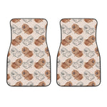Cute Pomeranian Pattern Print Front Car Floor Mats