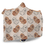 Cute Pomeranian Pattern Print Hooded Blanket