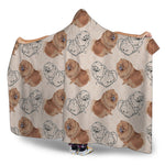 Cute Pomeranian Pattern Print Hooded Blanket
