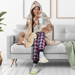 Cute Pomeranian Pattern Print Hooded Blanket