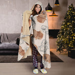 Cute Pomeranian Pattern Print Hooded Blanket