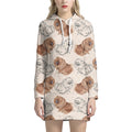 Cute Pomeranian Pattern Print Pullover Hoodie Dress