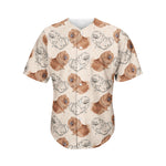 Cute Pomeranian Pattern Print Men's Baseball Jersey