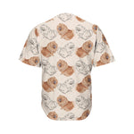 Cute Pomeranian Pattern Print Men's Baseball Jersey