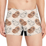 Cute Pomeranian Pattern Print Men's Boxer Briefs