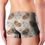 Cute Pomeranian Pattern Print Men's Boxer Briefs