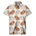 Cute Pomeranian Pattern Print Men's Short Sleeve Shirt