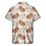 Cute Pomeranian Pattern Print Men's Short Sleeve Shirt