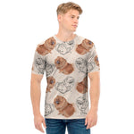 Cute Pomeranian Pattern Print Men's T-Shirt