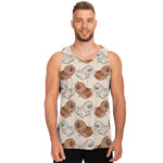 Cute Pomeranian Pattern Print Men's Tank Top