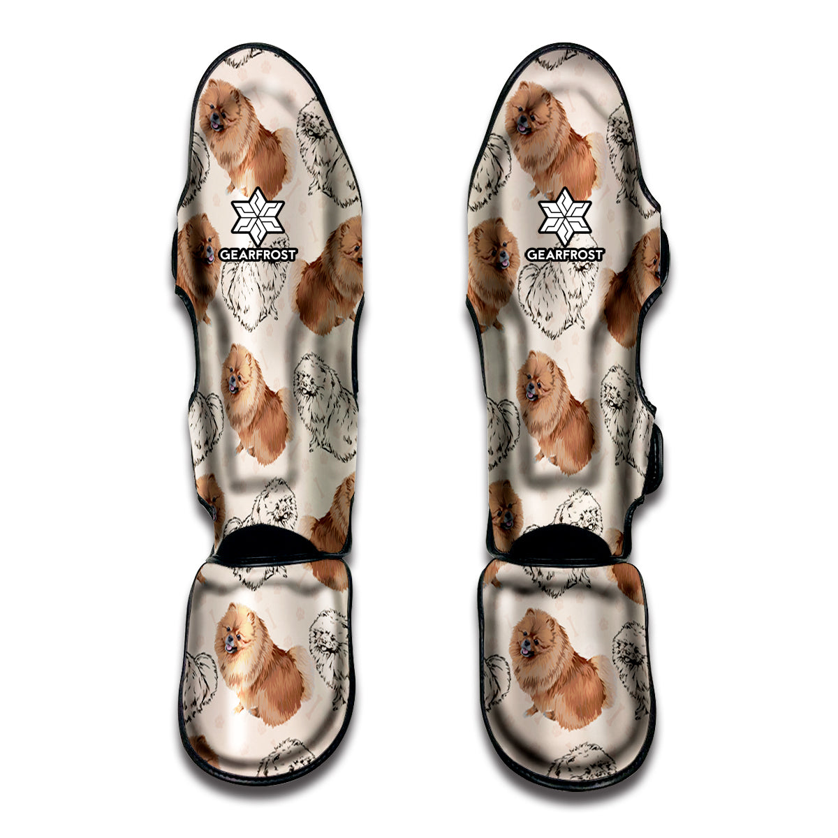 Cute Pomeranian Pattern Print Muay Thai Shin Guard