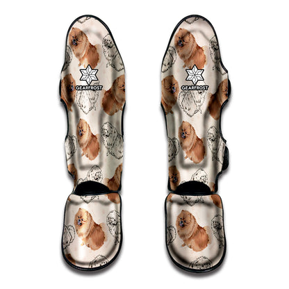 Cute Pomeranian Pattern Print Muay Thai Shin Guard