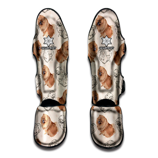 Cute Pomeranian Pattern Print Muay Thai Shin Guard
