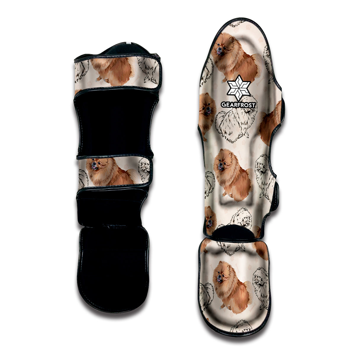Cute Pomeranian Pattern Print Muay Thai Shin Guard