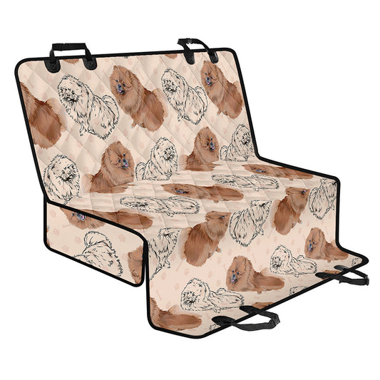 Cute Pomeranian Pattern Print Pet Car Back Seat Cover