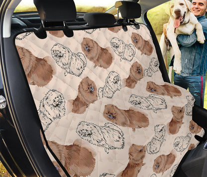 Cute Pomeranian Pattern Print Pet Car Back Seat Cover