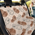 Cute Pomeranian Pattern Print Pet Car Back Seat Cover