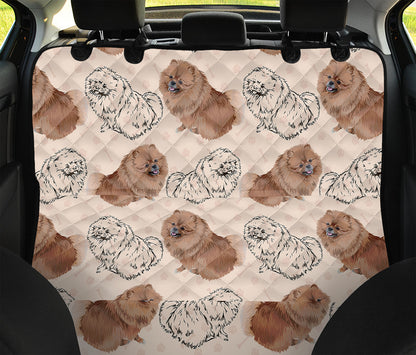 Cute Pomeranian Pattern Print Pet Car Back Seat Cover