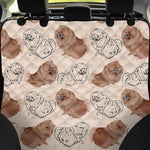 Cute Pomeranian Pattern Print Pet Car Back Seat Cover