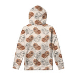 Cute Pomeranian Pattern Print Pullover Hoodie