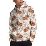 Cute Pomeranian Pattern Print Pullover Hoodie