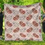Cute Pomeranian Pattern Print Quilt