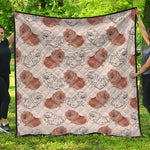 Cute Pomeranian Pattern Print Quilt